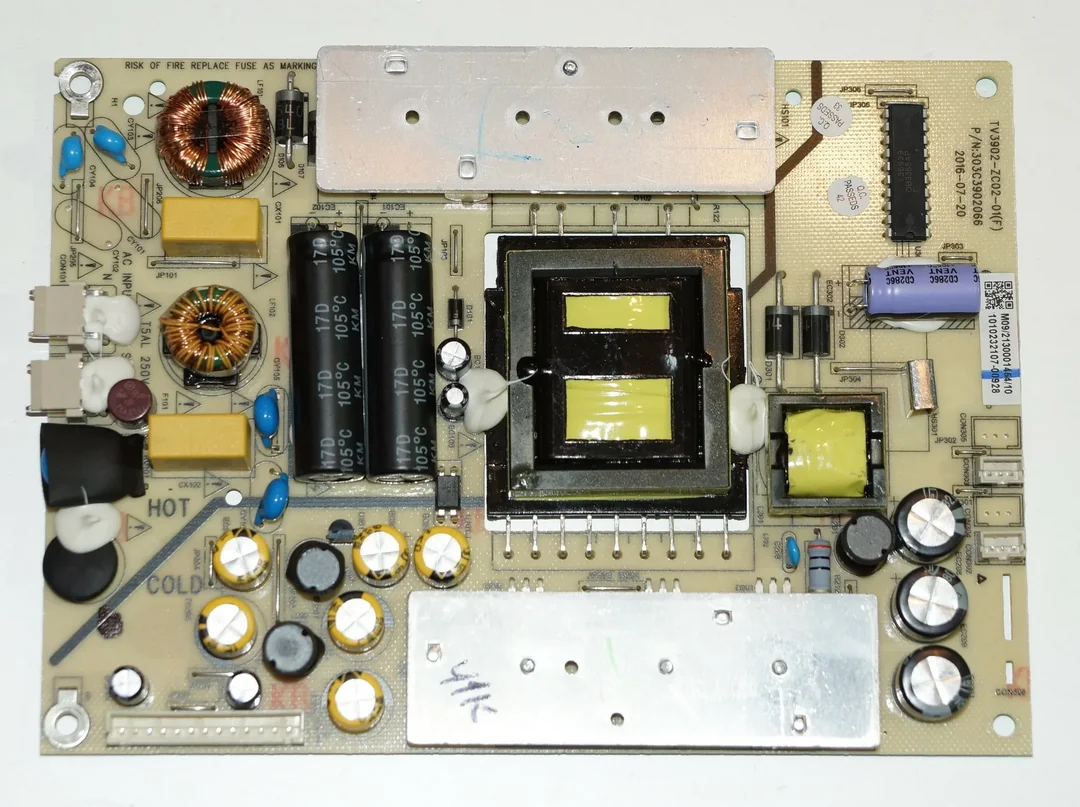 Плата БП TV3902-ZC02-01 для JVC LT-40M445 / LT-40M640 — драйвер OB3368AP, ISET pin 17